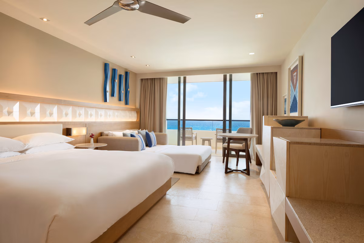 Oceanfront king room at Hyatt Ziva Cancún