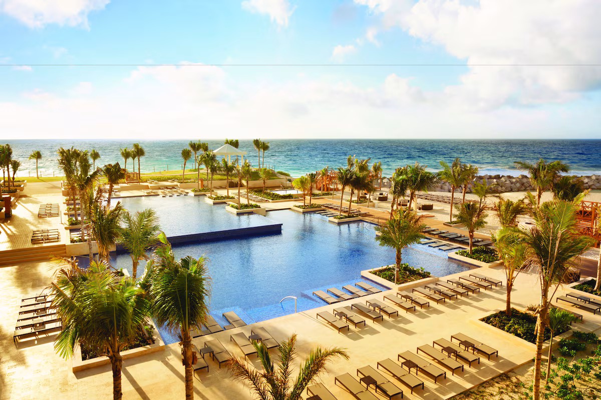 Outdoor oceanfront pool at Hyatt Ziva Cancún
