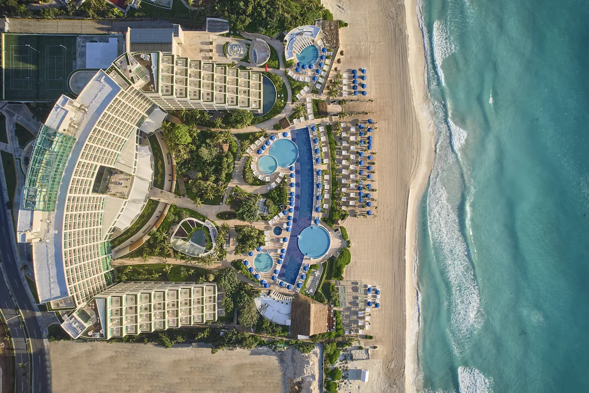 Aerial view of Live Aqua Beach Resort Cancún