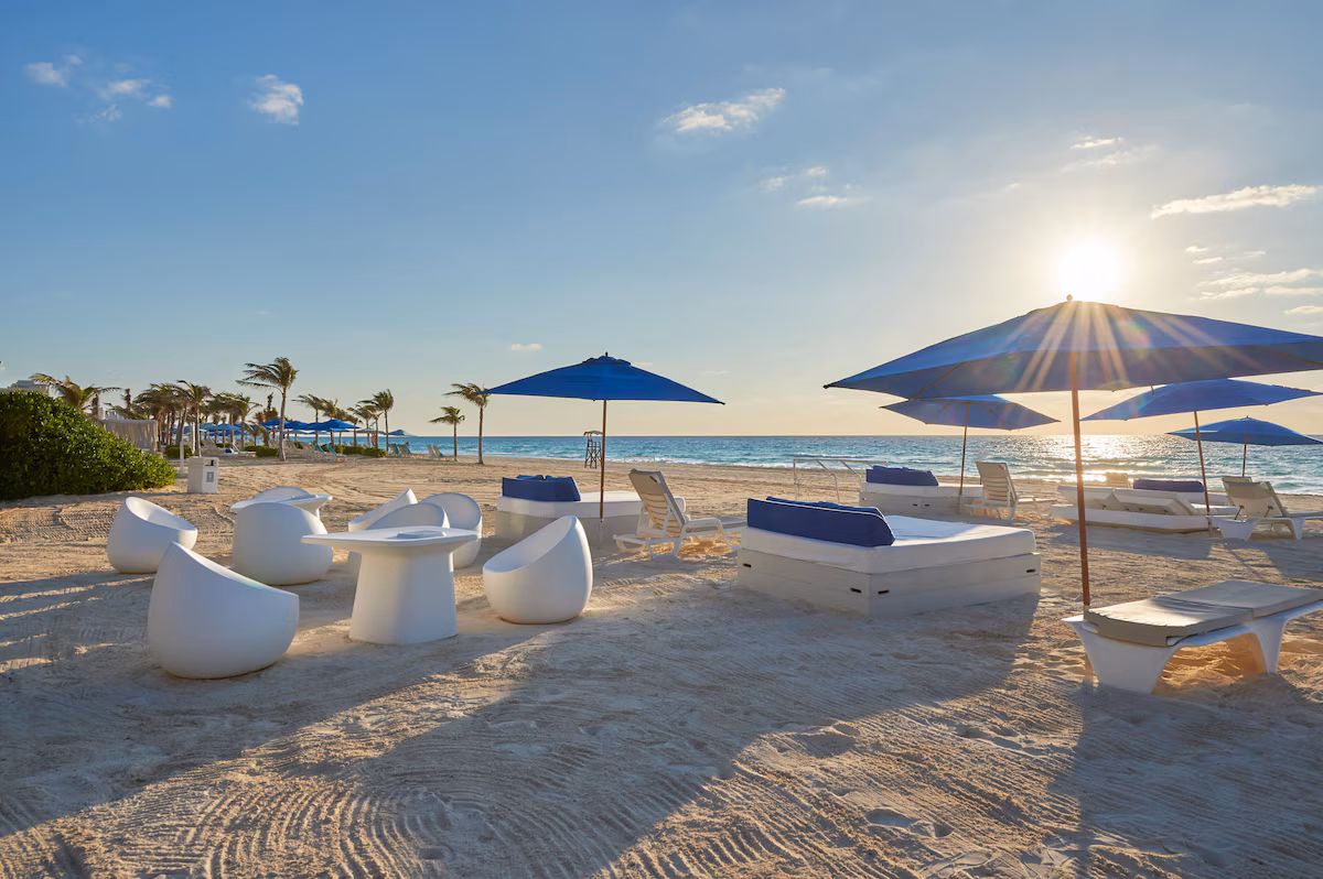 Blue Flag white-sand beach at Live Aqua Beach Resort Cancún