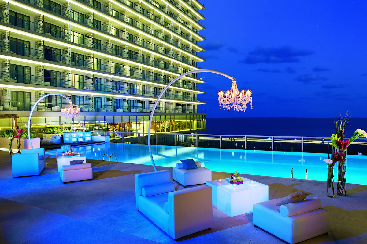 Rooftop terrace pool at Secrets The Vine Cancún
